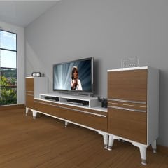 Decoraktiv Ekoflex On2 Mdf Silver Tv Ünitesi Tv Sehpası Beyaz - Ceviz