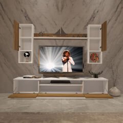 Decoraktiv Trio 5DA Mdf Tv Ünitesi Tv Sehpası Beyaz - Pera