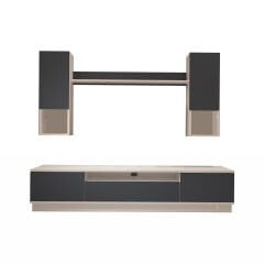 Decoraktiv Trio 5DAS Mdf Tv Ünitesi Tv Sehpası Beyaz - Antrasit