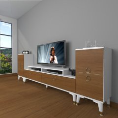 Decoraktiv Ekoflex On2 Mdf Gold Tv Ünitesi Tv Sehpası Beyaz - Ceviz
