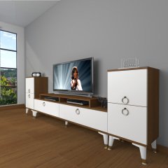 Decoraktiv Ekoflex On2 Mdf Gold Tv Ünitesi Tv Sehpası Ceviz - Beyaz