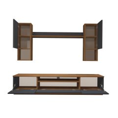 Decoraktiv Trio 5DAS Mdf Tv Ünitesi Tv Sehpası Ceviz - Antrasit
