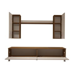 Decoraktiv Eko 5D Mdf Std Krom Ayaklı Tv Ünitesi Tv Sehpası Ceviz - Beyaz