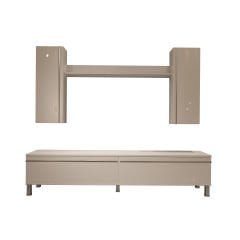 Decoraktiv Eko 5D Mdf Std Krom Ayaklı Tv Ünitesi Tv Sehpası Parlak Beyaz