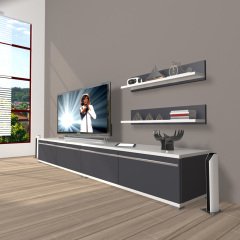 Decoraktiv Eko 200T Mdf Tv Ünitesi Tv Sehpası Beyaz - Antrasit