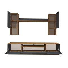 Decoraktiv Trio 5DAS Mdf Tv Ünitesi Tv Sehpası Pera - Antrasit