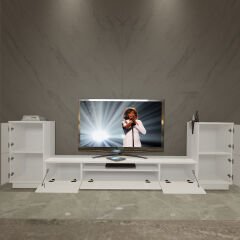 Decoraktiv Trio On2 Mdf Tv Ünitesi Tv Sehpası Parlak Beyaz