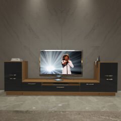 Decoraktiv Trio On2 Mdf Tv Ünitesi Tv Sehpası Ceviz - Siyah