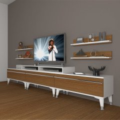 Decoraktiv Ekoflex 270r Mdf Silver Tv Ünitesi Tv Sehpası Beyaz - Ceviz