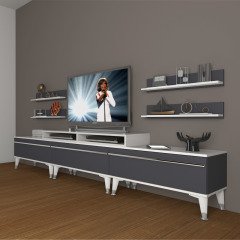 Decoraktiv Ekoflex 270r Mdf Silver Tv Ünitesi Tv Sehpası Beyaz - Antrasit