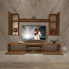 Decoraktiv Eko 5D Mdf Dvd Tv Ünitesi Tv Sehpası Ceviz