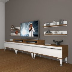 Decoraktiv Ekoflex 270r Mdf Silver Tv Ünitesi Tv Sehpası Ceviz - Beyaz