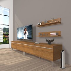 Decoraktiv Eko 200T Mdf Krom Ayaklı Tv Ünitesi Tv Sehpası Ceviz