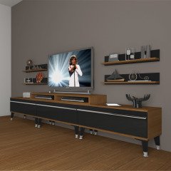 Decoraktiv Ekoflex 270r Mdf Silver Tv Ünitesi Tv Sehpası Ceviz - Siyah