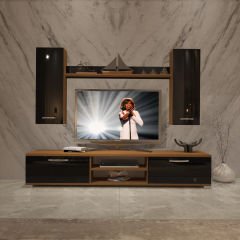 Decoraktiv Eko 5D Mdf Dvd Tv Ünitesi Tv Sehpası Ceviz - Siyah