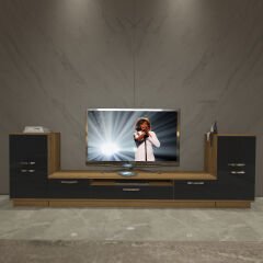 Decoraktiv Trio On2 Mdf Tv Ünitesi Tv Sehpası Pera - Siyah