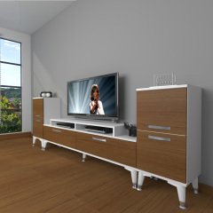 Decoraktiv Ekoflex On2 Slm Silver Tv Ünitesi Tv Sehpası Beyaz - Ceviz