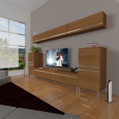 Decoraktiv Eko 9 Mdf Std Krom Ayaklı Tv Ünitesi Tv Sehpası Ceviz
