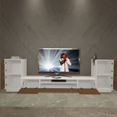 Decoraktiv Trio On2S Mdf Tv Ünitesi Tv Sehpası Beyaz - Ceviz