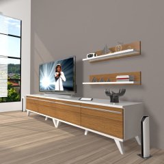 Decoraktiv Eko 200T Mdf Retro Tv Ünitesi Tv Sehpası Beyaz - Ceviz