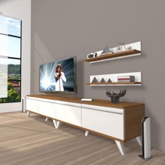 Decoraktiv Eko 200T Mdf Retro Tv Ünitesi Tv Sehpası Ceviz - Beyaz