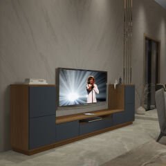 Decoraktiv Trio On2S Mdf Tv Ünitesi Tv Sehpası Ceviz - Antrasit