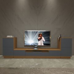 Decoraktiv Trio On2S Mdf Tv Ünitesi Tv Sehpası Ceviz - Antrasit