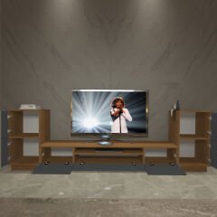 Decoraktiv Trio On2S Mdf Tv Ünitesi Tv Sehpası Ceviz - Antrasit