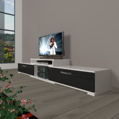 Decoraktiv Flex 4 Mdf Tv Ünitesi Tv Sehpası Beyaz - Siyah