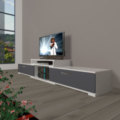 Decoraktiv Flex 4 Mdf Tv Ünitesi Tv Sehpası Beyaz - Antrasit