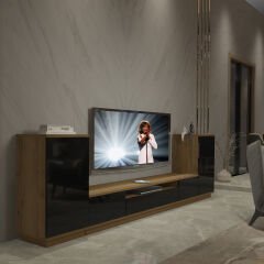 Decoraktiv Trio On2S Mdf Tv Ünitesi Tv Sehpası Pera - Siyah