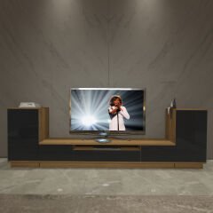 Decoraktiv Trio On2S Mdf Tv Ünitesi Tv Sehpası Pera - Siyah