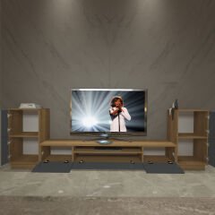 Decoraktiv Trio On2S Mdf Tv Ünitesi Tv Sehpası Pera - Antrasit