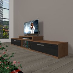 Decoraktiv Flex 4 Mdf Tv Ünitesi Tv Sehpası Ceviz - Siyah