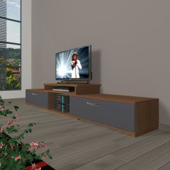 Decoraktiv Flex 4 Mdf Tv Ünitesi Tv Sehpası Ceviz - Antrasit