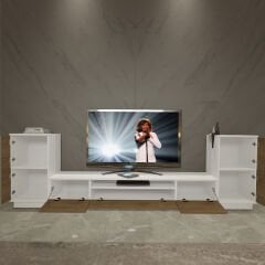 Decoraktiv Trio On2S Mdf Tv Ünitesi Tv Sehpası Beyaz - Pera