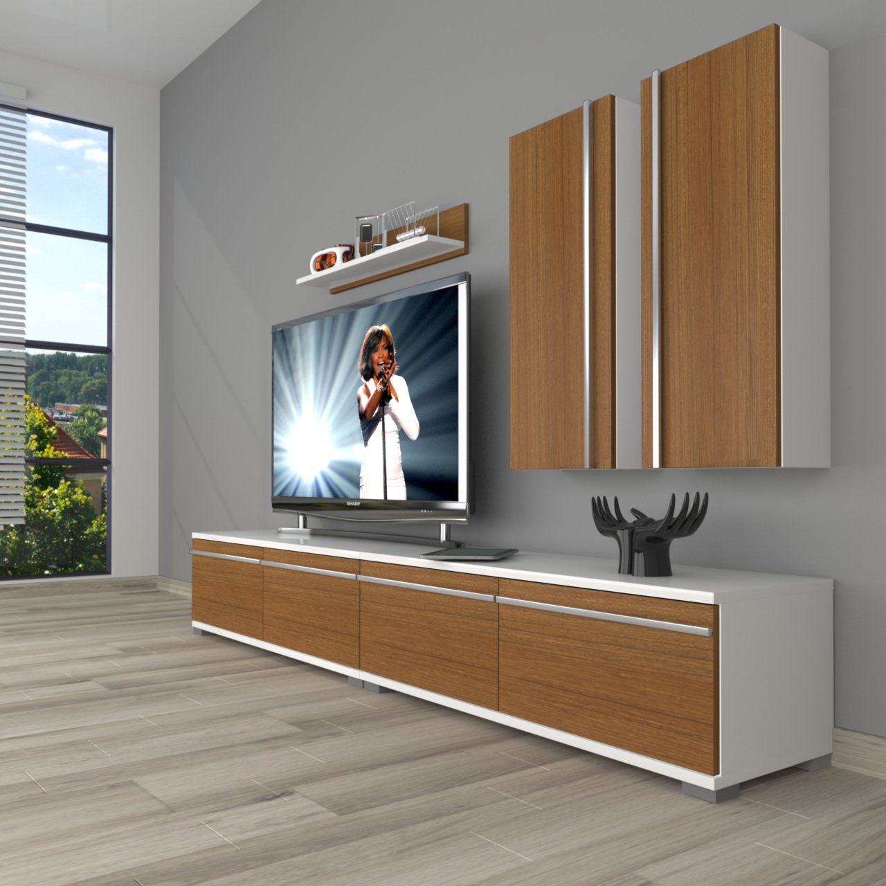 Decoraktiv Eko 5200T Mdf Tv Ünitesi Tv Sehpası Beyaz - Ceviz
