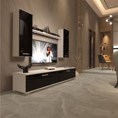 Decoraktiv Eko 5D Slm Std Tv Ünitesi Tv Sehpası Beyaz - Siyah