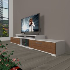 Decoraktiv Flex 130 Mdf Tv Ünitesi Tv Sehpası Beyaz - Ceviz