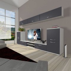 Decoraktiv Eko 9 Mdf Dvd Tv Ünitesi Tv Sehpası Beyaz - Antrasit