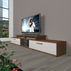 Decoraktiv Flex 130 Mdf Tv Ünitesi Tv Sehpası Ceviz - Beyaz