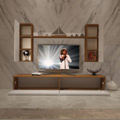 Decoraktiv Eko 5D Slm Std Tv Ünitesi Tv Sehpası Ceviz - Beyaz