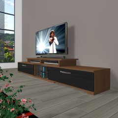 Decoraktiv Flex 130 Mdf Tv Ünitesi Tv Sehpası Ceviz - Siyah