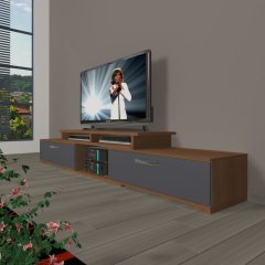 Decoraktiv Flex 130 Mdf Tv Ünitesi Tv Sehpası Ceviz - Antrasit
