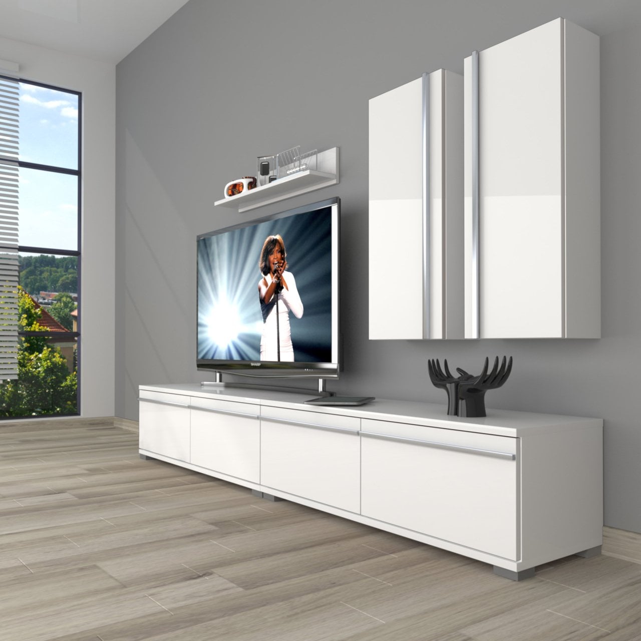 Decoraktiv Eko 5200T Mdf Tv Ünitesi Tv Sehpası Parlak Beyaz