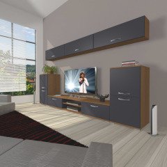 Decoraktiv Eko 9 Mdf Dvd Tv Ünitesi Tv Sehpası Ceviz - Antrasit