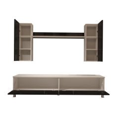 Decoraktiv Eko 5D Slm Std Krom Ayaklı Tv Ünitesi Tv Sehpası Beyaz - Siyah