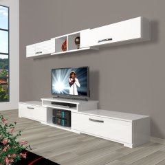 Decoraktiv Flex 5 Mdf Tv Ünitesi Tv Sehpası Parlak Beyaz