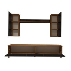 Decoraktiv Eko 5D Slm Std Krom Ayaklı Tv Ünitesi Tv Sehpası Ceviz - Siyah