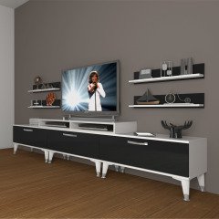 Decoraktiv Ekoflex 270r Slm Silver Tv Ünitesi Tv Sehpası Beyaz - Siyah